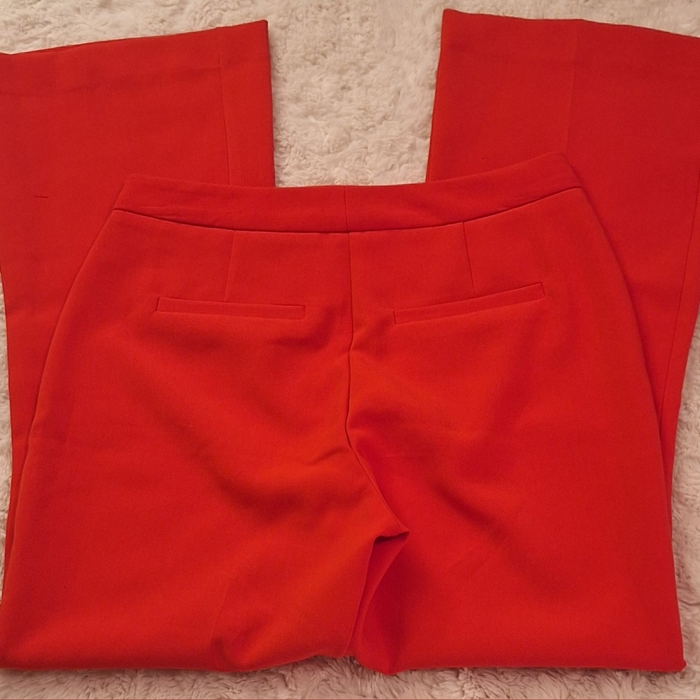 Orange Nine West Kick Flare Dress Pants Size 2 - Picture 6 of 10